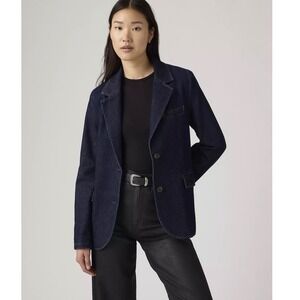 Levi's Stella Relaxed Blazer Denim Jacket Button Up Cotton Women's Medium